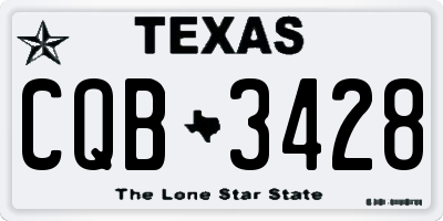 TX license plate CQB3428