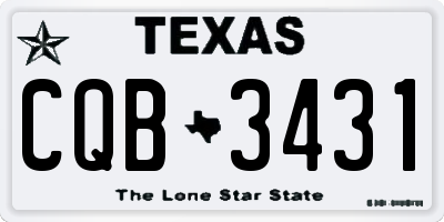 TX license plate CQB3431