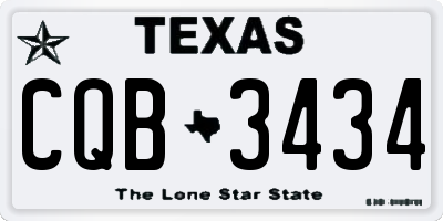 TX license plate CQB3434