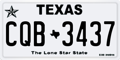 TX license plate CQB3437