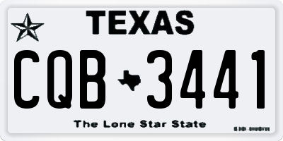 TX license plate CQB3441