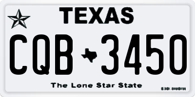 TX license plate CQB3450