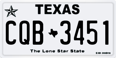 TX license plate CQB3451