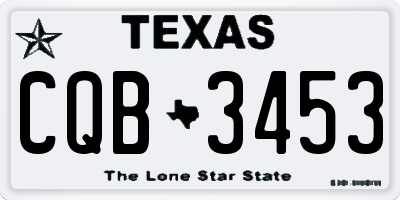TX license plate CQB3453