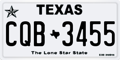 TX license plate CQB3455