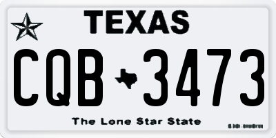 TX license plate CQB3473