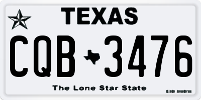 TX license plate CQB3476