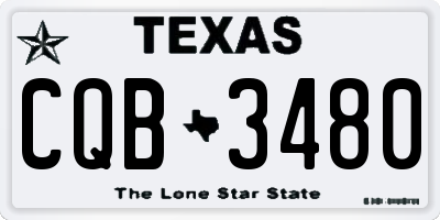TX license plate CQB3480