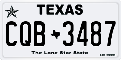 TX license plate CQB3487