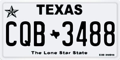 TX license plate CQB3488