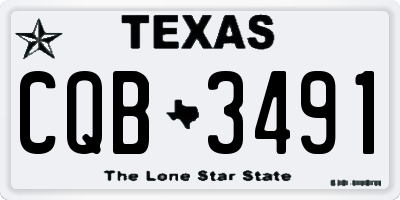 TX license plate CQB3491