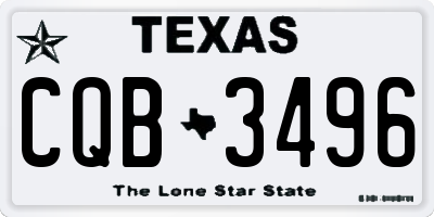 TX license plate CQB3496