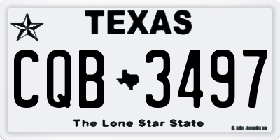 TX license plate CQB3497