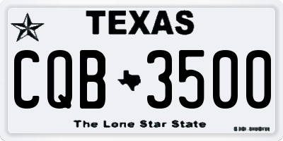 TX license plate CQB3500