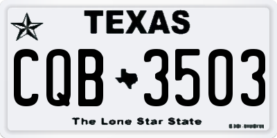 TX license plate CQB3503