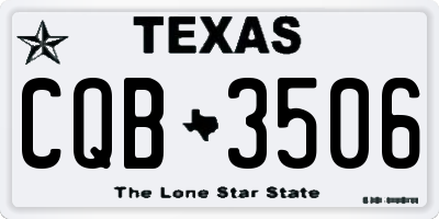 TX license plate CQB3506