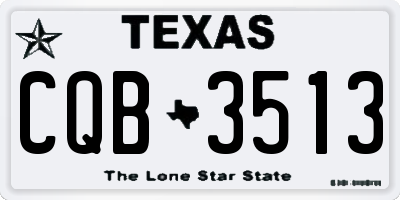 TX license plate CQB3513