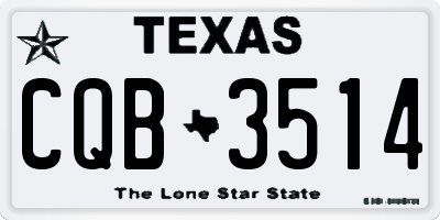 TX license plate CQB3514