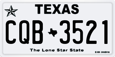 TX license plate CQB3521
