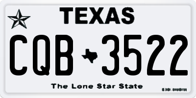 TX license plate CQB3522