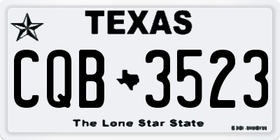 TX license plate CQB3523