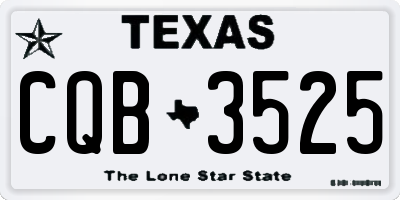 TX license plate CQB3525