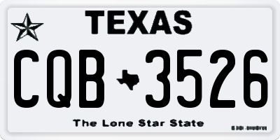 TX license plate CQB3526