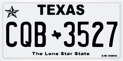 TX license plate CQB3527
