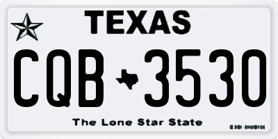 TX license plate CQB3530
