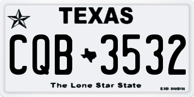 TX license plate CQB3532