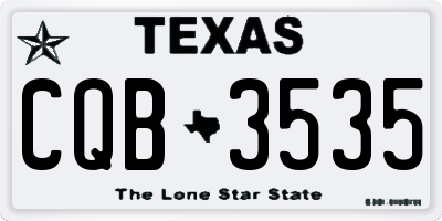 TX license plate CQB3535