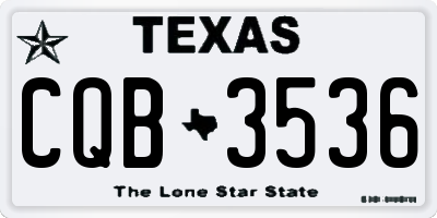 TX license plate CQB3536