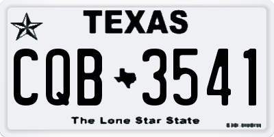 TX license plate CQB3541