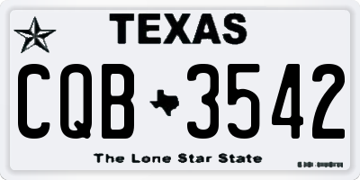 TX license plate CQB3542