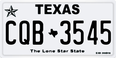 TX license plate CQB3545