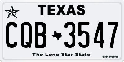 TX license plate CQB3547