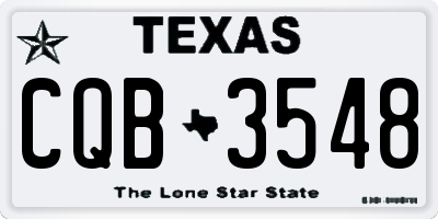 TX license plate CQB3548