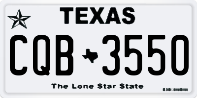 TX license plate CQB3550