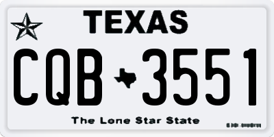 TX license plate CQB3551