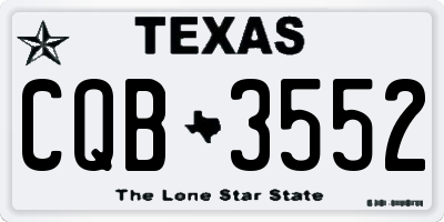 TX license plate CQB3552