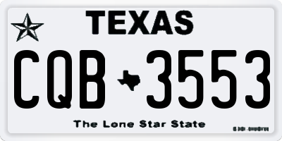 TX license plate CQB3553