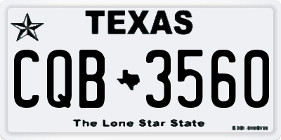 TX license plate CQB3560