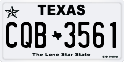 TX license plate CQB3561