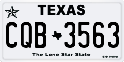 TX license plate CQB3563
