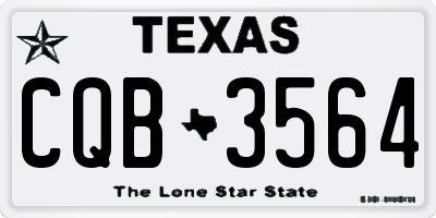 TX license plate CQB3564