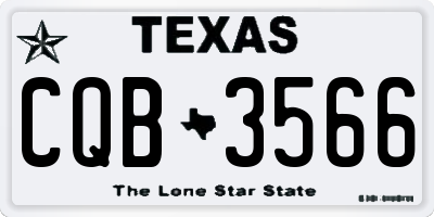 TX license plate CQB3566