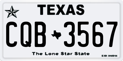 TX license plate CQB3567