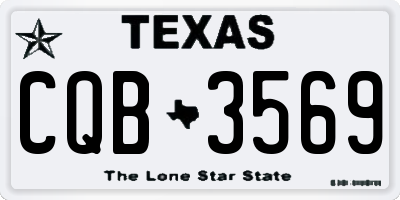 TX license plate CQB3569