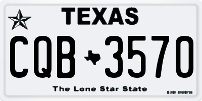 TX license plate CQB3570