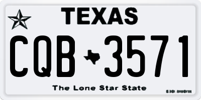 TX license plate CQB3571